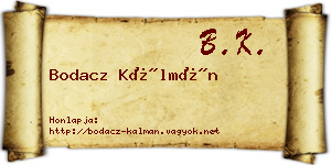 Bodacz Kálmán névjegykártya