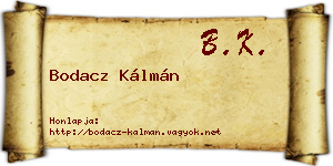 Bodacz Kálmán névjegykártya