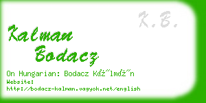 kalman bodacz business card